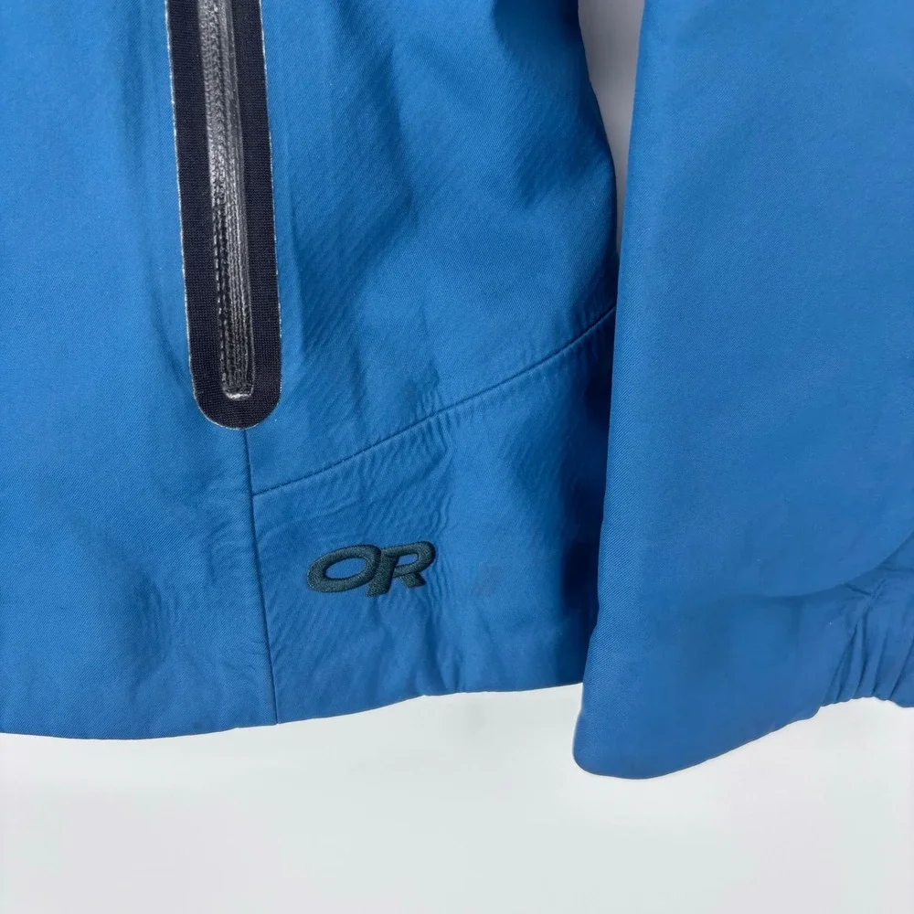 Outdoor Research Solitude Softshell Jacket Womens Medium Blue Fleece Lined *FLAW